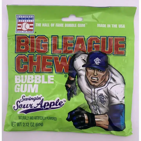 Big League Sour Apple Bubble Chew Gum - 60g  ( BLACK FRIDAY)