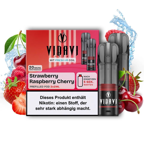 VIDAVI Liquid Pod 2er Pack (2 x 2ml) 20mg Nikotin - Strawberry Raspberry Cherry